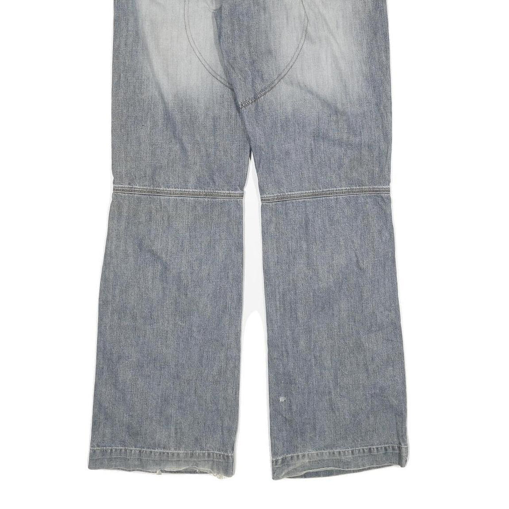 FISHBONE Mens Jeans Blue Regular Straight Denim Medium W36 L36 Button Cotton