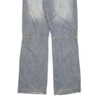 FISHBONE Mens Jeans Blue Regular Straight Denim Medium W36 L36 Button Cotton