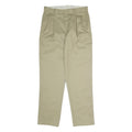 DICKIES Mens Polyester Blend Beige Classic Straight Trousers W36 L34 Workwear