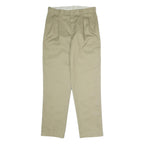 DICKIES Mens Polyester Blend Beige Classic Straight Trousers W36 L34 Workwear