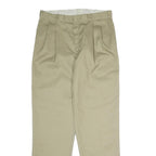 DICKIES Mens Polyester Blend Beige Classic Straight Trousers W36 L34 Workwear