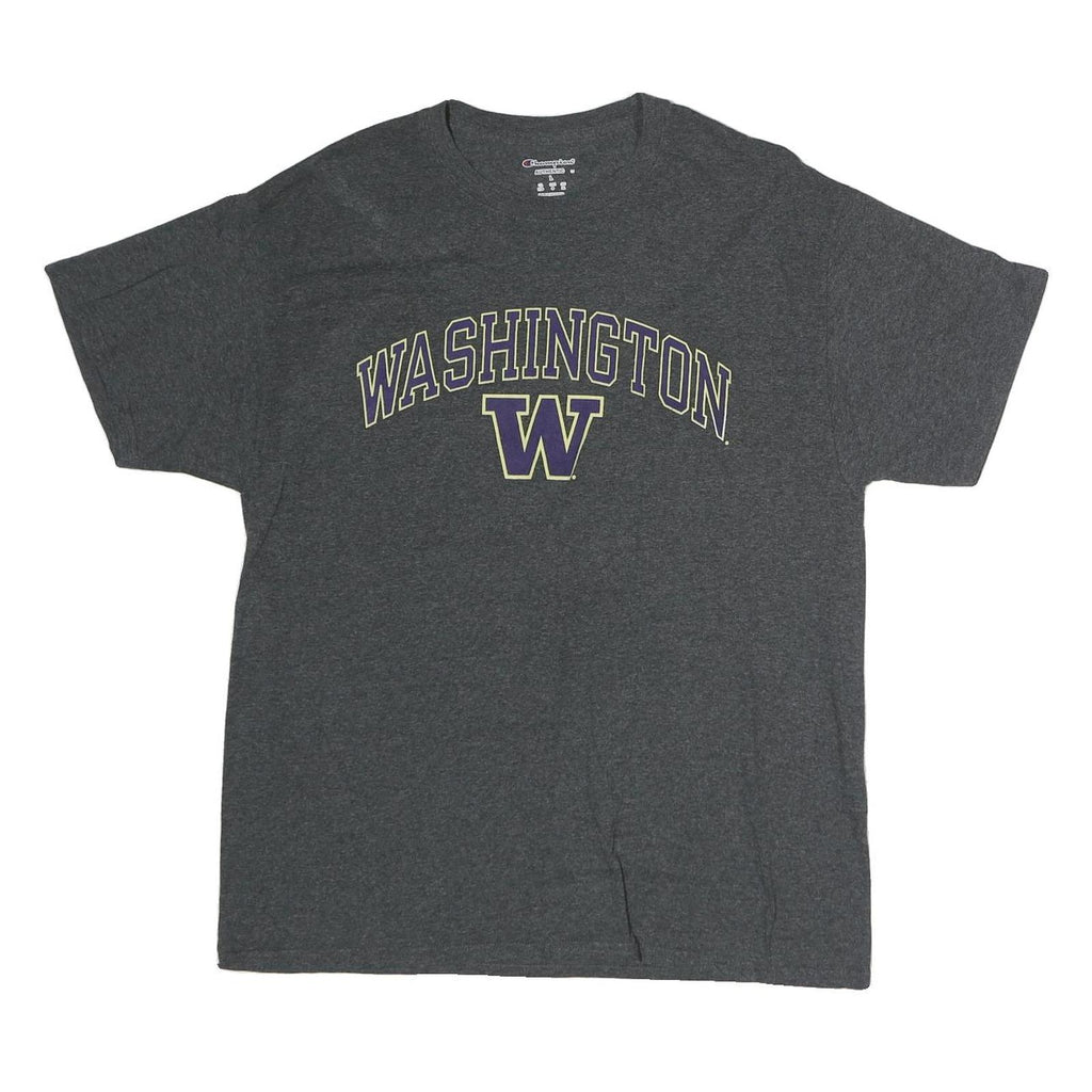 CHAMPION Mens Grey Washington Graphic T-Shirt L Short Sleeve Crew Neck Cotton