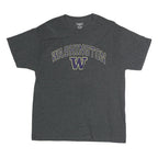 CHAMPION Mens Grey Washington Graphic T-Shirt L Short Sleeve Crew Neck Cotton