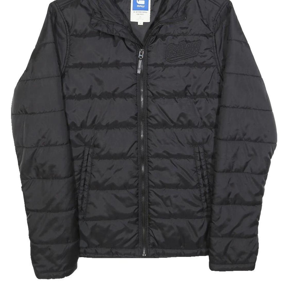 G-STAR Womens Black Jacket M Polyester Blend Plain Zip Hooded Puffer Casual