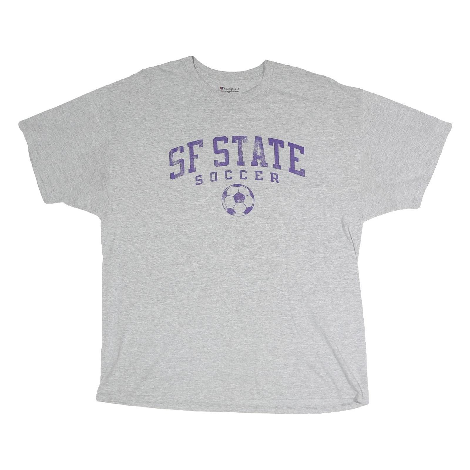 CHAMPION Mens Grey SF State Soccer Graphic T-Shirt XL Short Sleeve Crew Neck