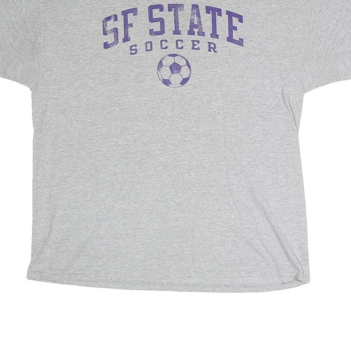 CHAMPION Mens Grey SF State Soccer Graphic T-Shirt XL Short Sleeve Crew Neck