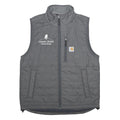 CARHARTT Mens Grey Nylon Quilted Gilet M Custom Homes Logo Zip Up Vest