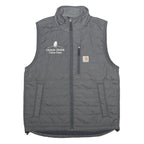 CARHARTT Mens Grey Nylon Quilted Gilet M Custom Homes Logo Zip Up Vest