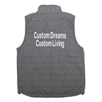 CARHARTT Mens Grey Nylon Quilted Gilet M Custom Homes Logo Zip Up Vest