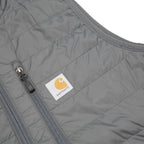 CARHARTT Mens Grey Nylon Quilted Gilet M Custom Homes Logo Zip Up Vest