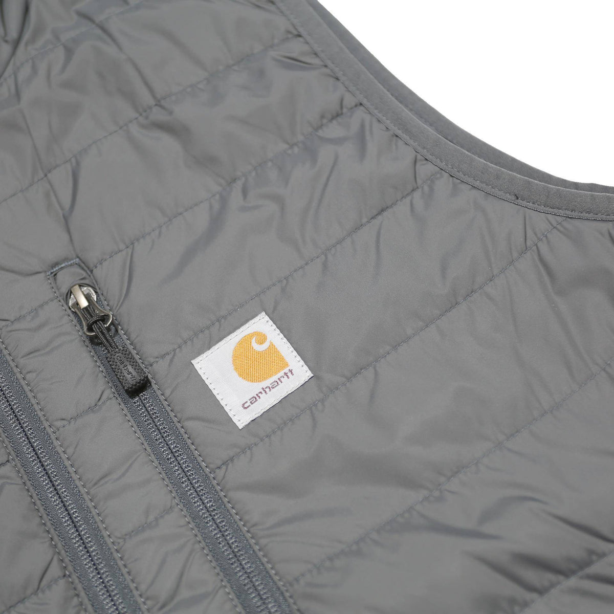 CARHARTT Mens Grey Nylon Quilted Gilet M Custom Homes Logo Zip Up Vest