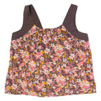 FAT FACE Womens Printed Top Pink V-Neck Sleeveless Floral UK 16