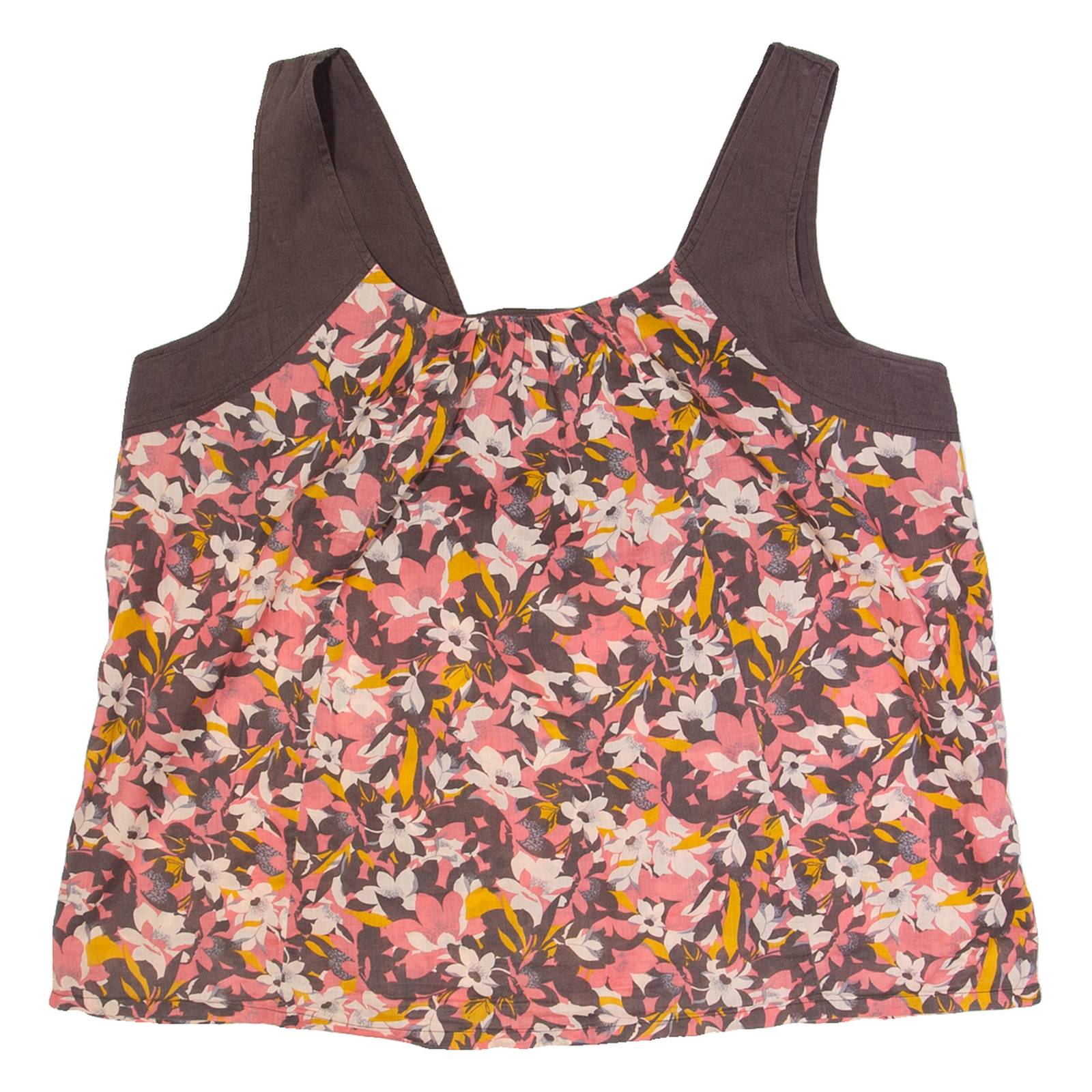 FAT FACE Womens Printed Top Pink V-Neck Sleeveless Floral UK 16