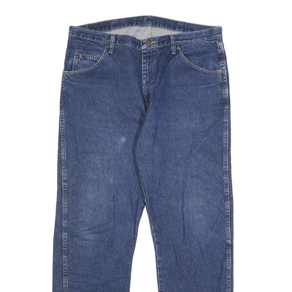 WRANGLER Mens Blue Regular Fit Straight Leg Denim Jeans W36 L31 Classic Zip