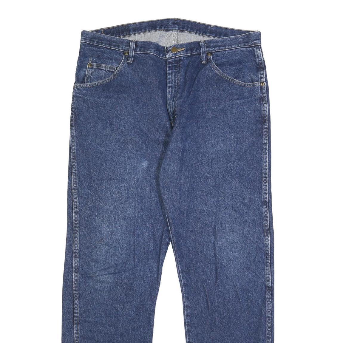 WRANGLER Mens Blue Regular Fit Straight Leg Denim Jeans W36 L31 Classic Zip