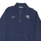 NIKE Mens Blue USI Logo 1/4 Zip Sweatshirt M Cotton Blend Casual Pullover