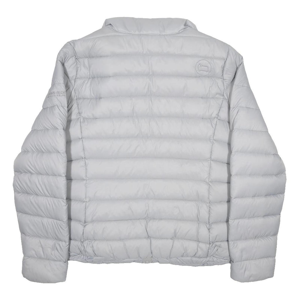 WOOLRICH Womens Grey Nylon Puffer Jacket L Lightweight Zip Outdoor Winter