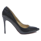CHRISTIAN LOUBOUTIN Classic Womens Black Synthetic Pointed Toe High Heel UK 4