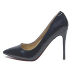 CHRISTIAN LOUBOUTIN Classic Womens Black Synthetic Pointed Toe High Heel UK 4