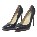 CHRISTIAN LOUBOUTIN Classic Womens Black Synthetic Pointed Toe High Heel UK 4