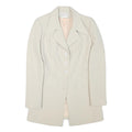 CCH Womens Cream Button Jacket XS Polyester Blend Tailored Plain Lightweight