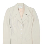 CCH Womens Cream Button Jacket XS Polyester Blend Tailored Plain Lightweight