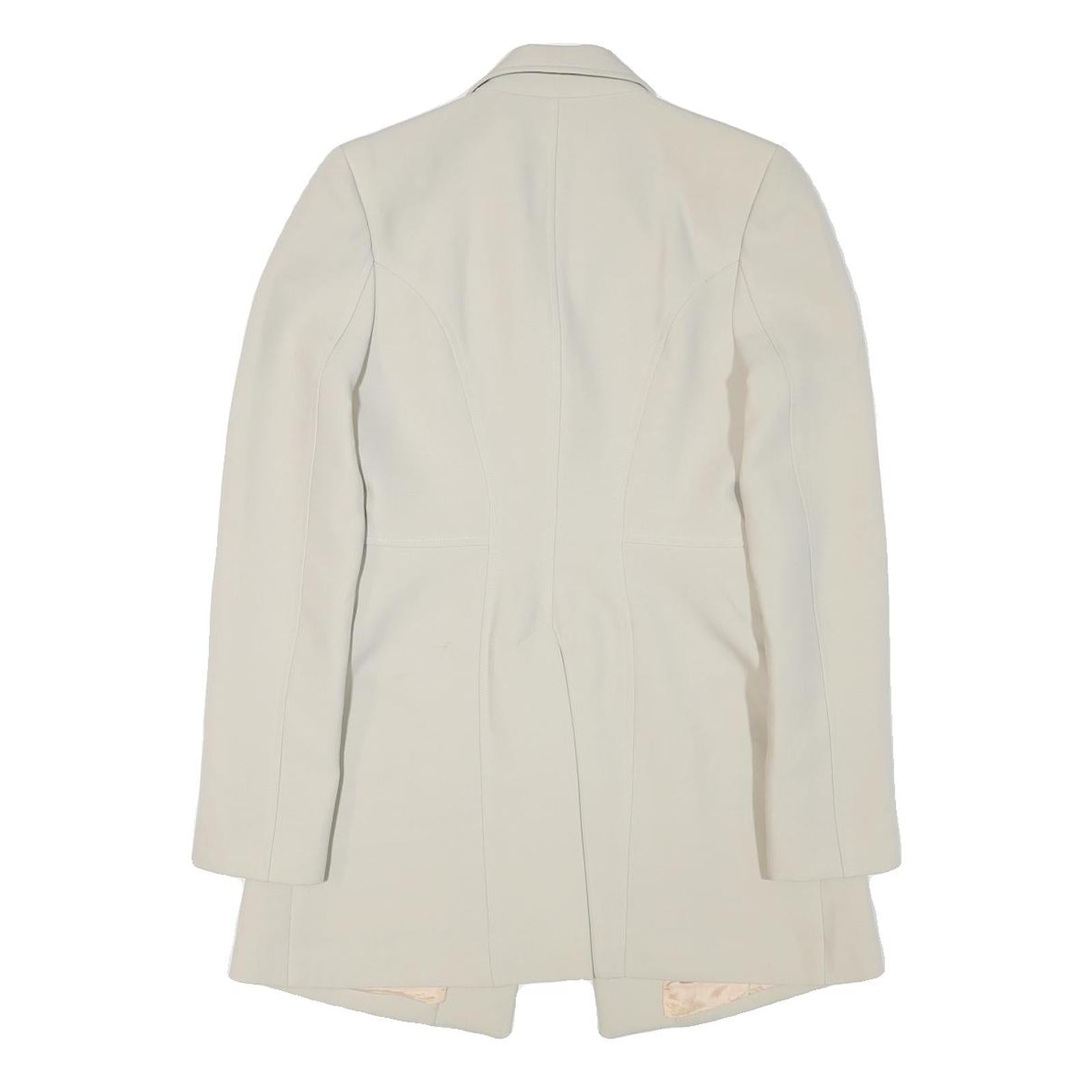 CCH Womens Cream Button Jacket XS Polyester Blend Tailored Plain Lightweight