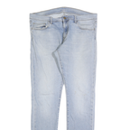 CARHARTT Mens Slim Light Blue Denim Jeans W36 L34 Zip Closure Pockets