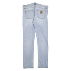 CARHARTT Mens Slim Light Blue Denim Jeans W36 L34 Zip Closure Pockets
