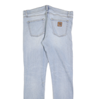 CARHARTT Mens Slim Light Blue Denim Jeans W36 L34 Zip Closure Pockets