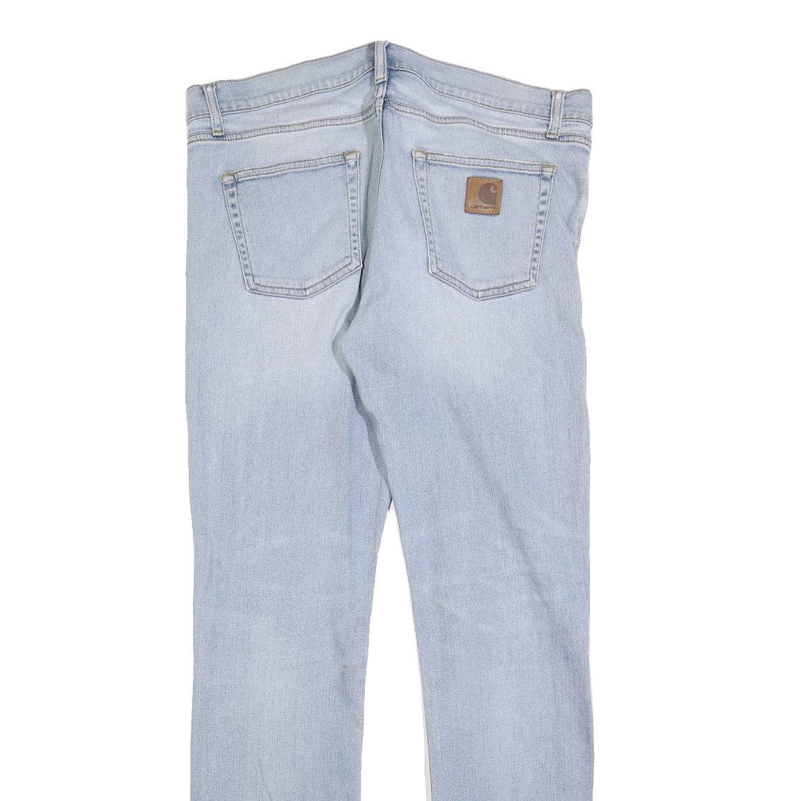 CARHARTT Mens Slim Light Blue Denim Jeans W36 L34 Zip Closure Pockets