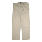 NAUTICA Mens Cotton Beige Regular Straight Trousers W36 L31 Casual Zip Closure