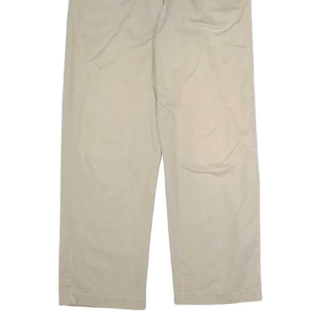 NAUTICA Mens Cotton Beige Regular Straight Trousers W36 L31 Casual Zip Closure