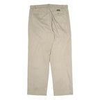 NAUTICA Mens Cotton Beige Regular Straight Trousers W36 L31 Casual Zip Closure