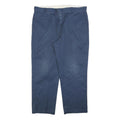 DICKIES Mens Relaxed Navy Blue Cotton Blend Trousers W40 L30 Workwear Zip