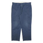 DICKIES Mens Relaxed Navy Blue Cotton Blend Trousers W40 L30 Workwear Zip