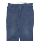 DICKIES Mens Relaxed Navy Blue Cotton Blend Trousers W40 L30 Workwear Zip