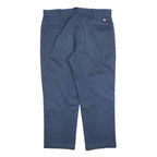 DICKIES Mens Relaxed Navy Blue Cotton Blend Trousers W40 L30 Workwear Zip