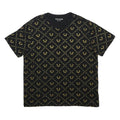 TRUE RELIGION Womens Black & Gold Graphic T-Shirt 2XL Short Sleeve Crew Neck All