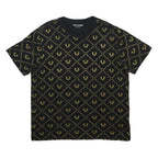 TRUE RELIGION Womens Black & Gold Graphic T-Shirt 2XL Short Sleeve Crew Neck All