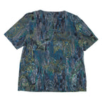 Womens Printed Top Blue Crazy Pattern M