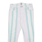 TOMMY JEANS Womens Slim White Blue Stripe Denim Jeans W30 L27 Stylish Casual