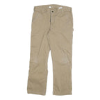 CARHARTT Mens Relaxed Beige Cotton Blend Trousers W34 L30 Workwear Zip Closure
