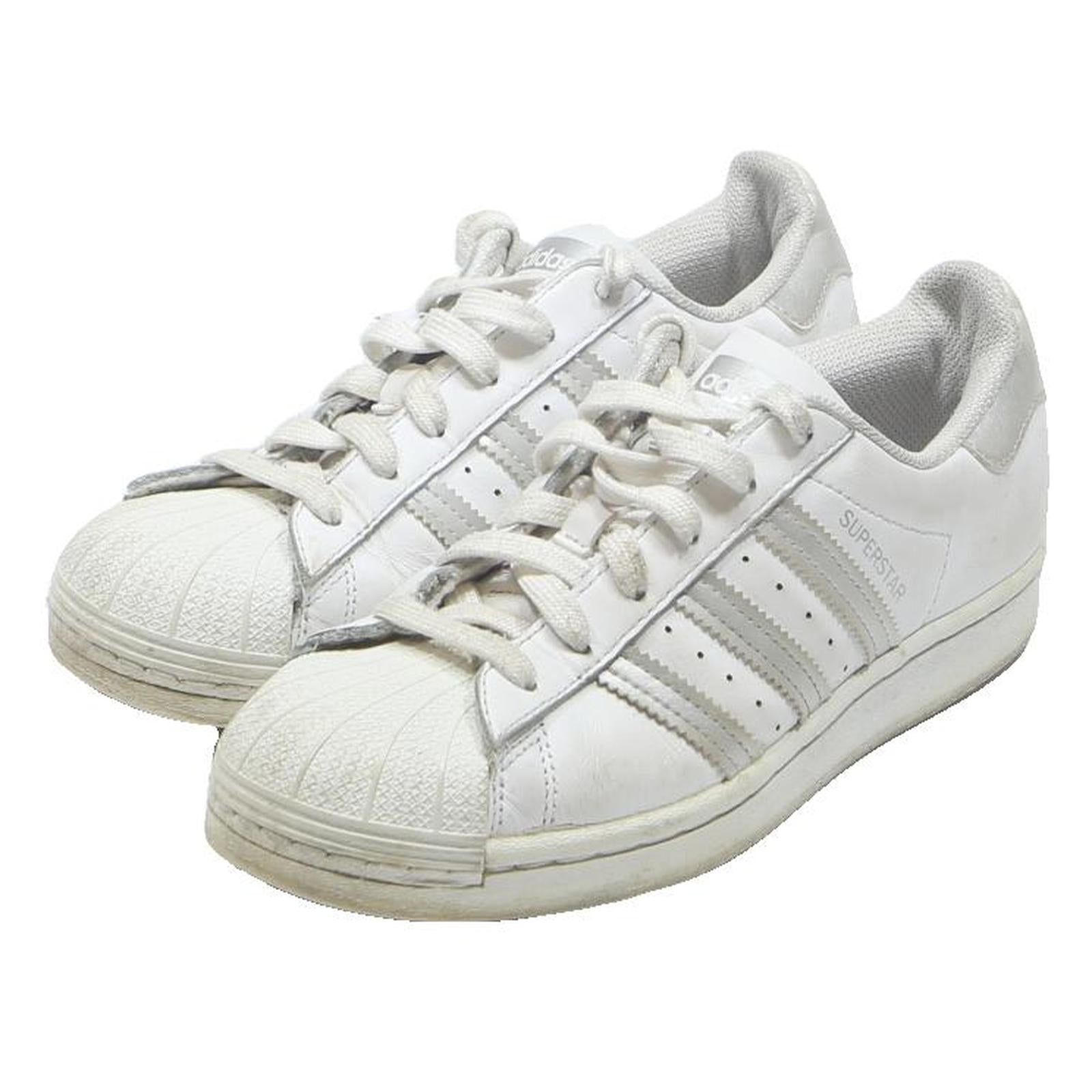 ADIDAS Superstar Womens Lace-Up Trainers White Leather UK 3.5 Classic