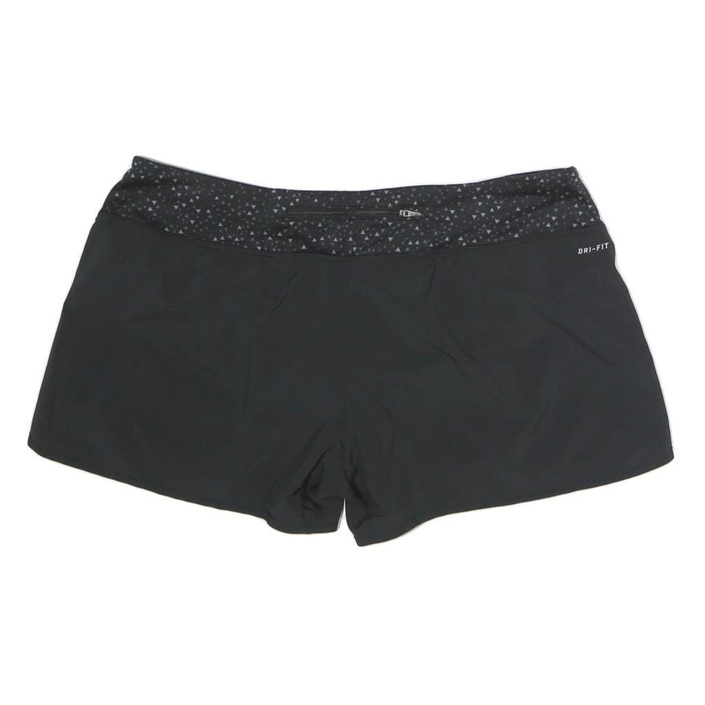 NIKE Womens Black Sports Shorts XL W36 Athletic Casual Polyester Dri-Fit
