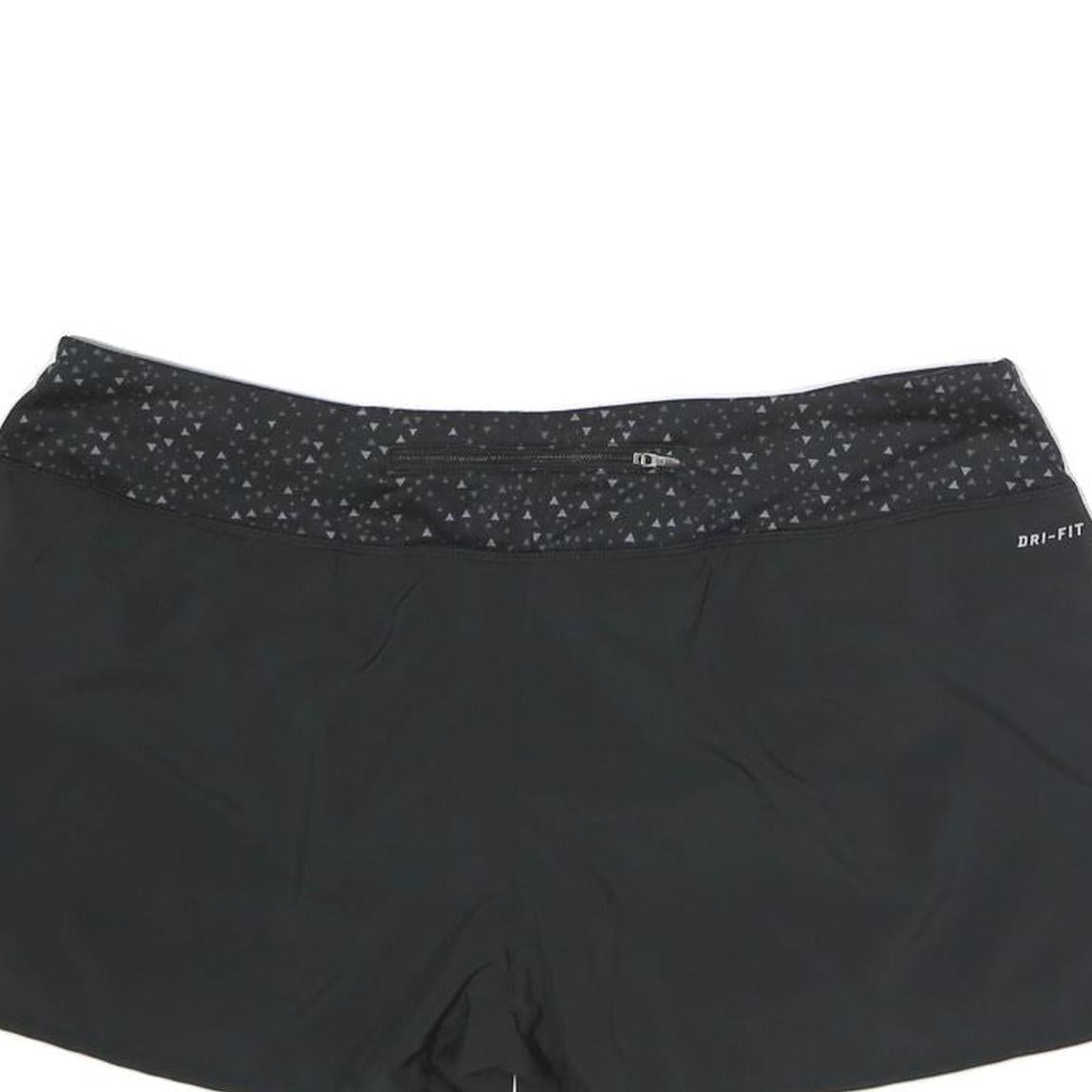 NIKE Womens Black Sports Shorts XL W36 Athletic Casual Polyester Dri-Fit