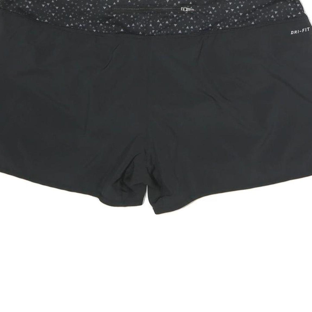 NIKE Womens Black Sports Shorts XL W36 Athletic Casual Polyester Dri-Fit