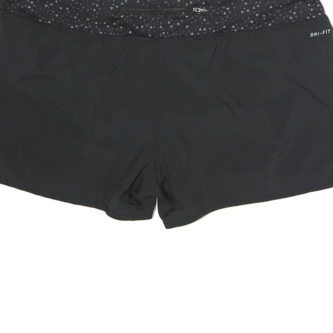 NIKE Womens Black Sports Shorts XL W36 Athletic Casual Polyester Dri-Fit