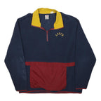 LEVI'S Mens Navy & Burgundy Colourblock Fleece Jacket L Polyester Zip Pullover