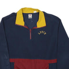 LEVI'S Mens Navy & Burgundy Colourblock Fleece Jacket L Polyester Zip Pullover